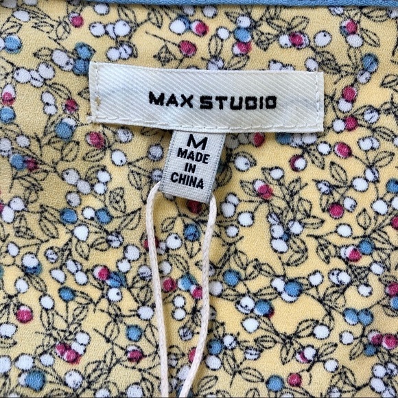 NWT Max Studio yellow cottagecore floral dress M - Picture 8 of 11